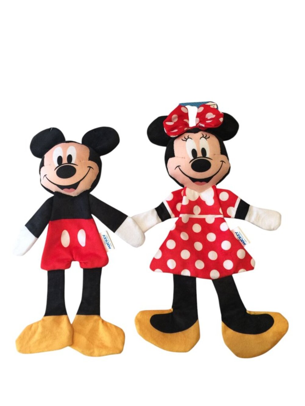 Disney Mickey & Minnie Mouse Flattie Crinkle Squeak Plush Dog Toy